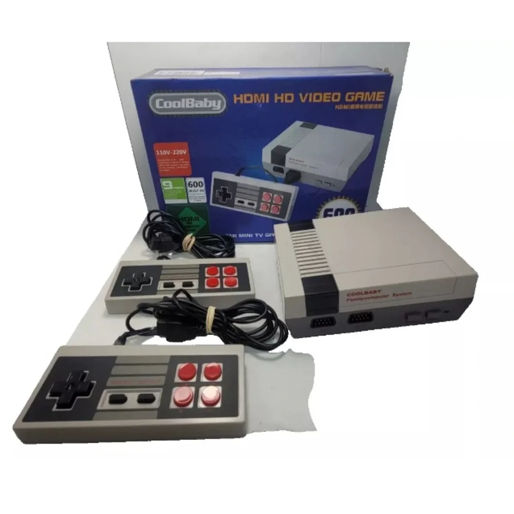 MINI NINTENDO GAME SIMULATOR W 2 CONTROLLERS & 600 GAMES BY COOL BABY